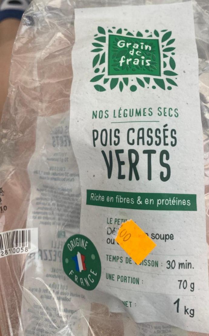 Fotografie - Nos légumes secs Pois cassés verts Grain de frais