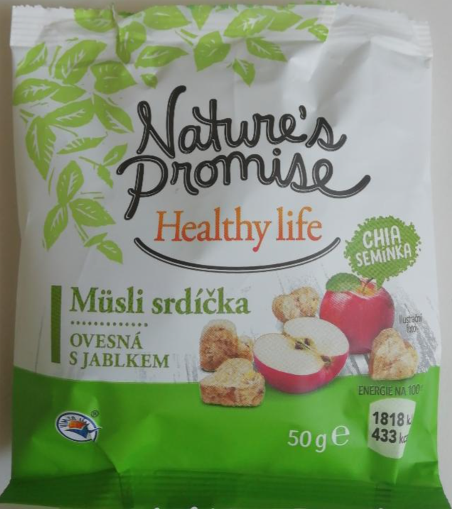 Fotografie - Müsli srdíčka ovesná s jablkem Nature's Promise Healthy life