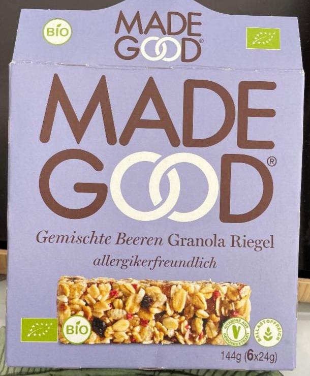 Fotografie - Bio Gemischte Beeren Granola Riegel MadeGood