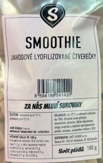 Fotografie - Smoothie jahodové lyofilizované čtverečky Svět plodů