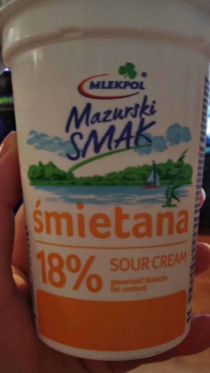 Fotografie - Śmietana Sour Cream Mazurski Smak 18% Mlekpol