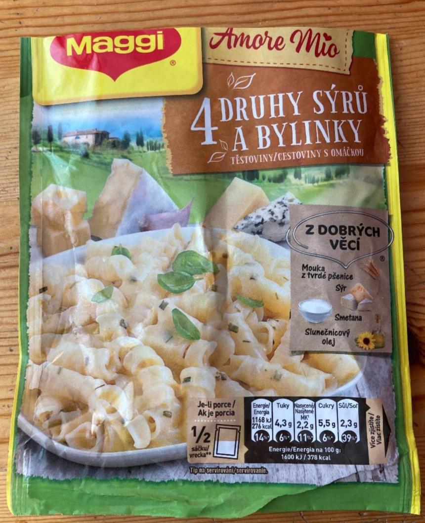 Fotografie - Amora mio 4 druhy sýrů a bylinky těstoviny s omáčkou Maggi