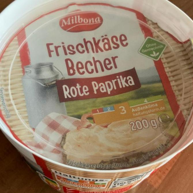 Fotografie - Frischkäse Becher Rote Paprika Milbona