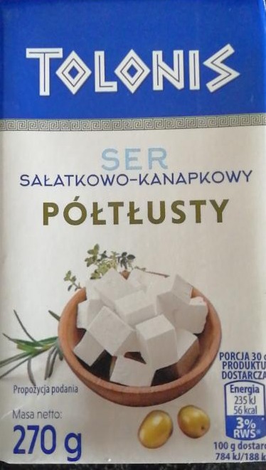 Fotografie - Ser sałatkowo-kanapkowy półtłusty Tolonis