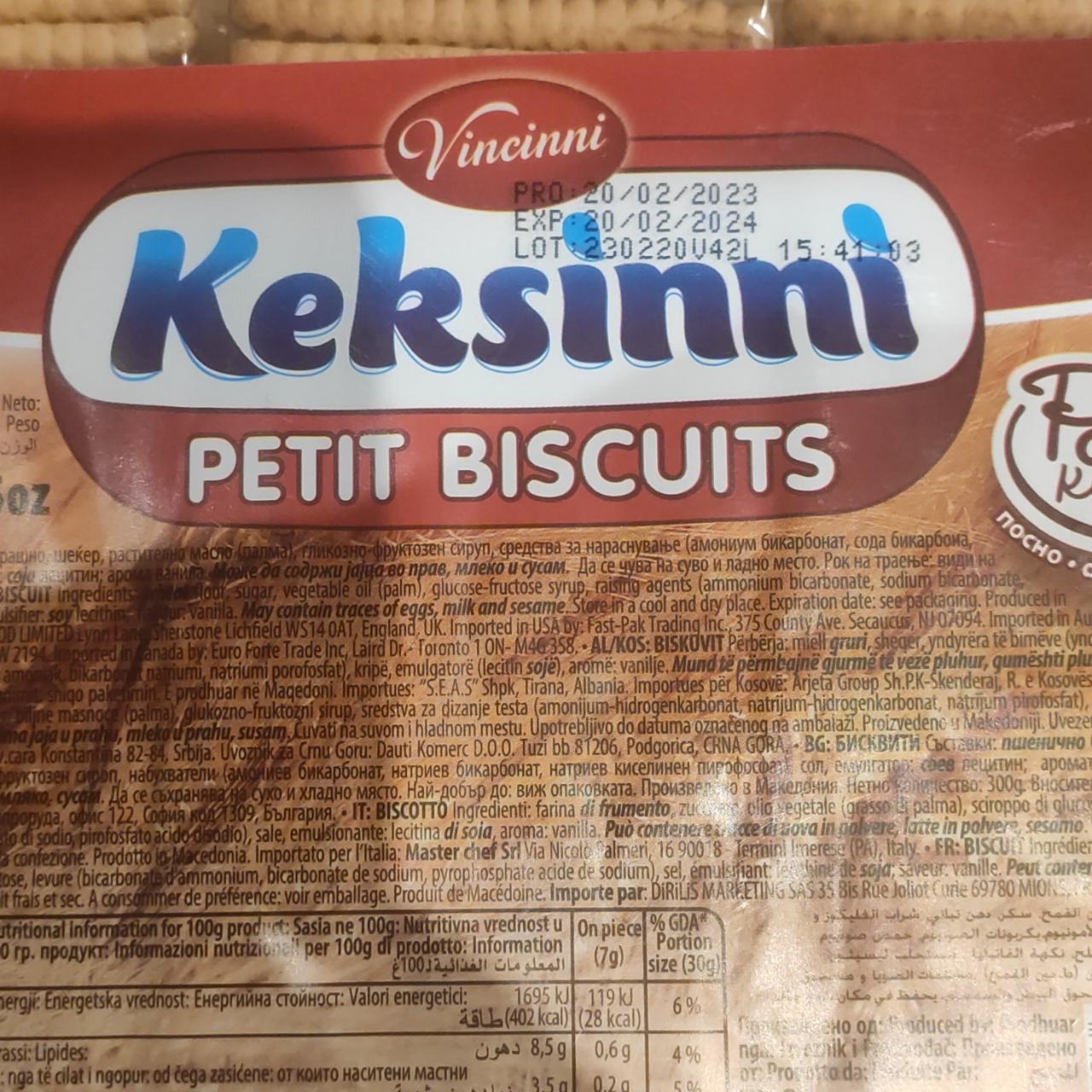 Fotografie - Keksinni Petit Biscuits Vincinni