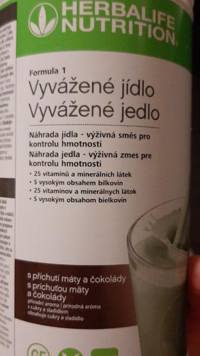 Fotografie - Fromula 1 Vyvážené jídlo s příchutí máty a čokolády Herbalife Nutrition