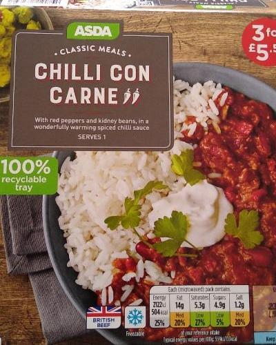 Fotografie - chilli con carne ASDA