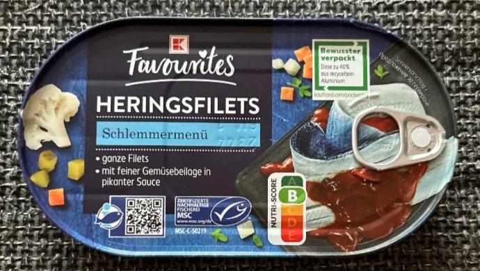 Fotografie - Heringsfilet schlemmermenü mit feine gemüsebeilage in pikanter sauce K-Favourites