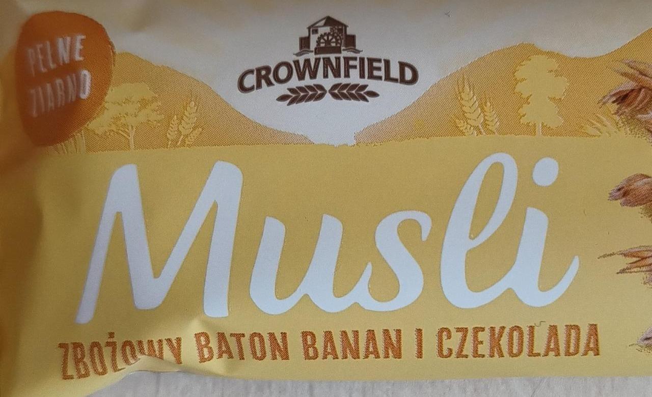 Fotografie - Musli Zbożowy baton banan i czekolada Crownfield