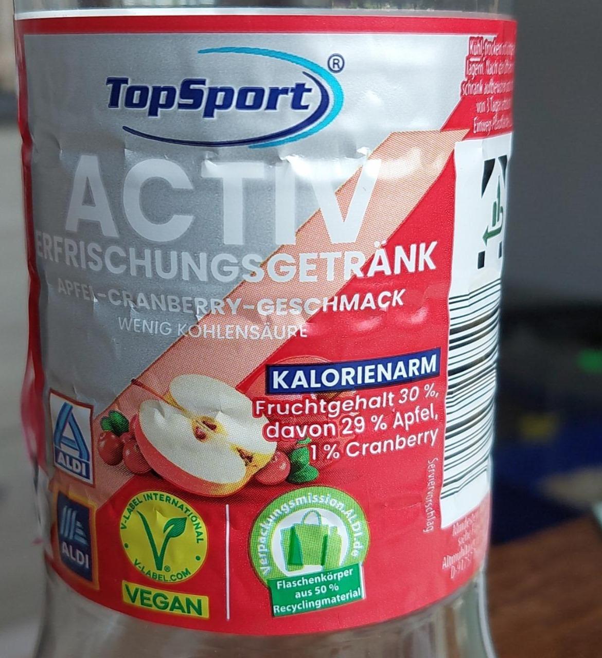 Fotografie - Activ erfrischungsgetränk apfel-cranberry geschmack TopSport