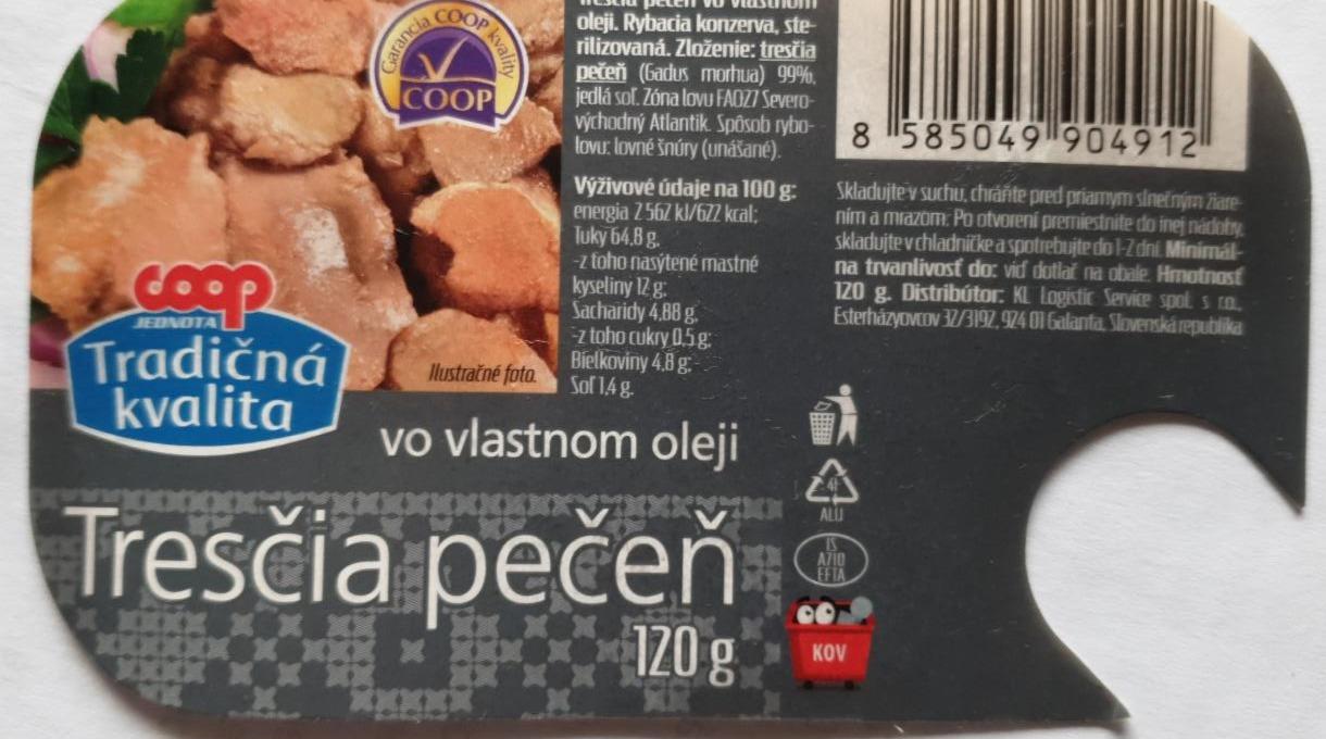 Fotografie - Tresčia pečeň vo vlastnom oleji Coop Tradičná kvalita