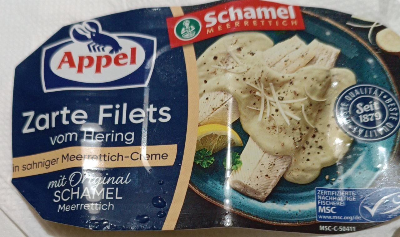 Fotografie - Zarte Filets vom Hering in sahniger Meerrettich-Creme Appel