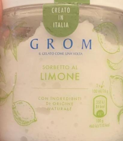 Fotografie - Grom sorbetto Al limone