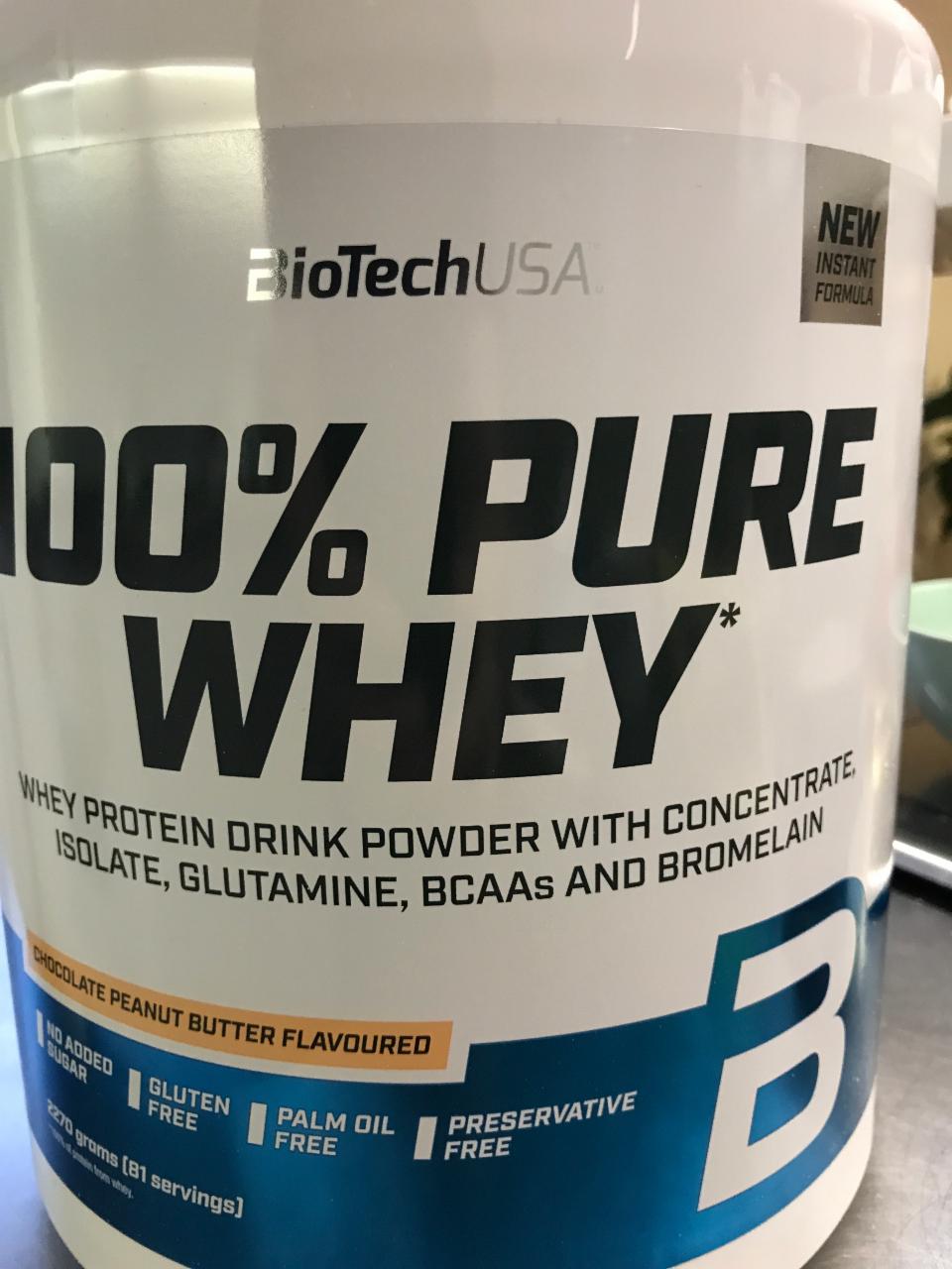 Fotografie - 100% Pure Whey Chocolate peanut butter BioTechUSA