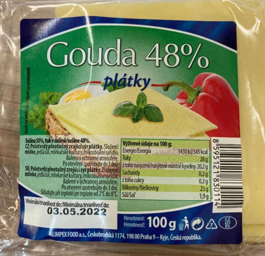 Fotografie - Gouda 48% plátky Alimpex