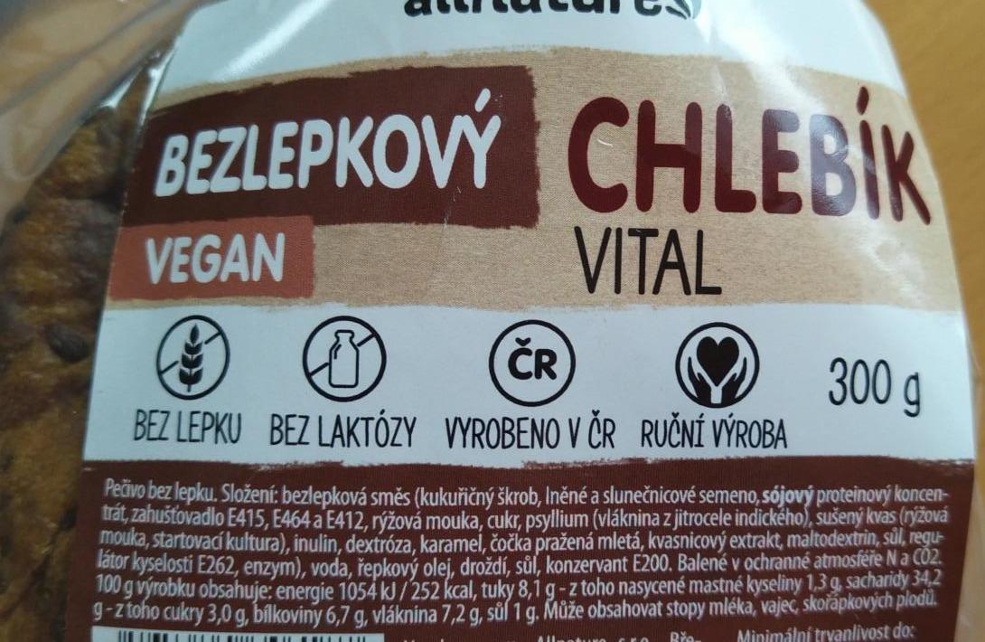 Fotografie - Vegan Bezlepkový chlebík VITAL Allnature