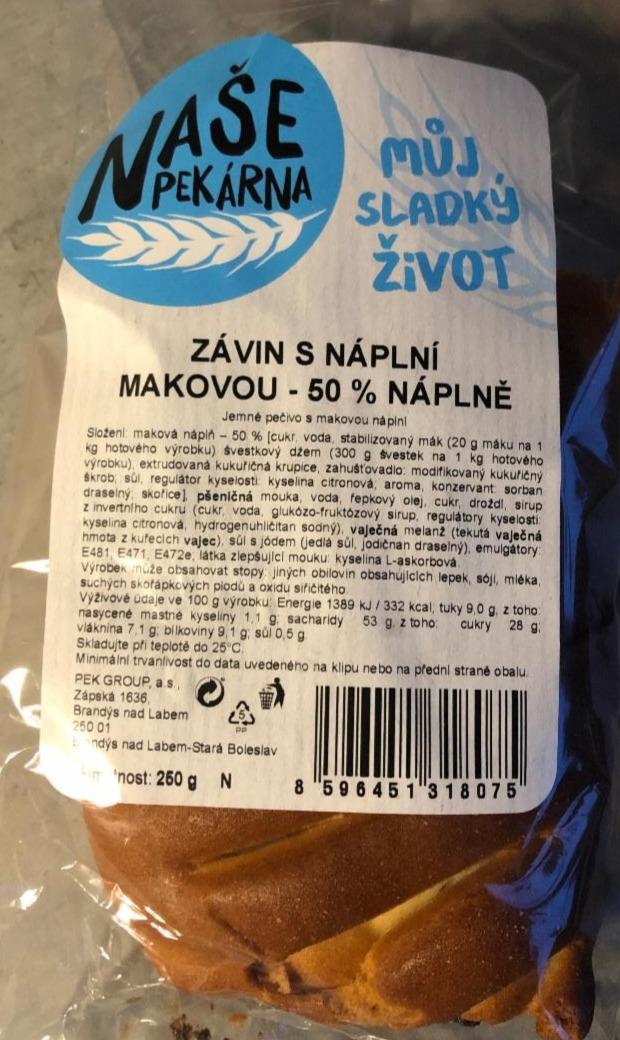 Fotografie - Závin s náplní makovou Naše pekárna