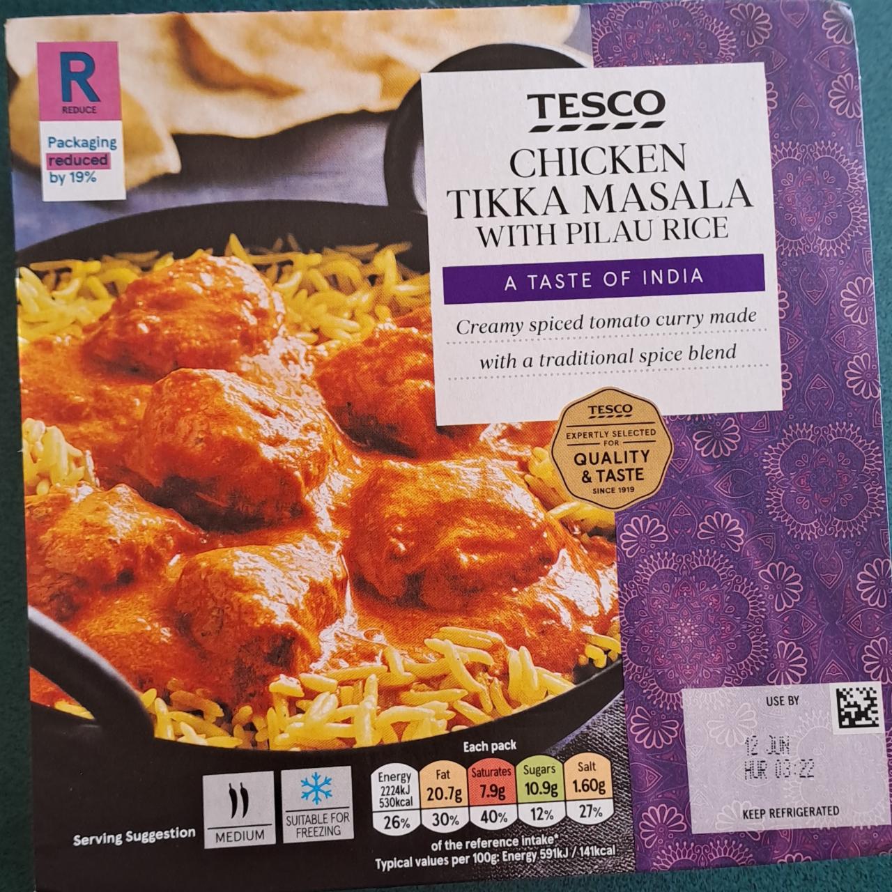 Fotografie - Chicken Tikka Masala with Pilau Rice Tesco