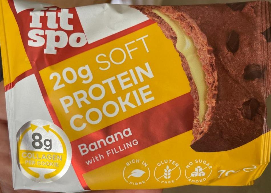 Fotografie - 20g Soft protein cookie banana with filling FitSpo