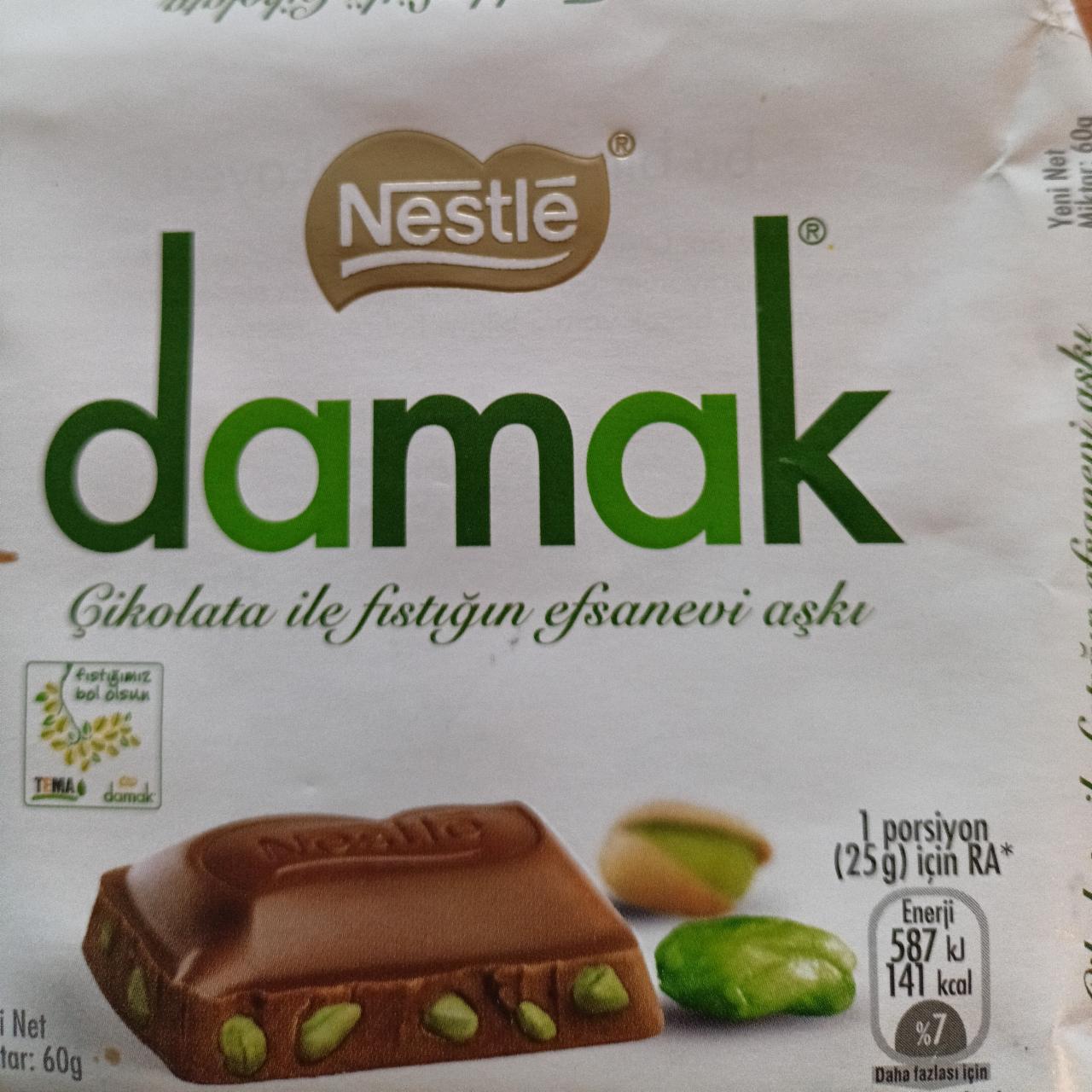 Fotografie - Damak Antep Fıstıklı Sütlü Kare Çikolata Nestle