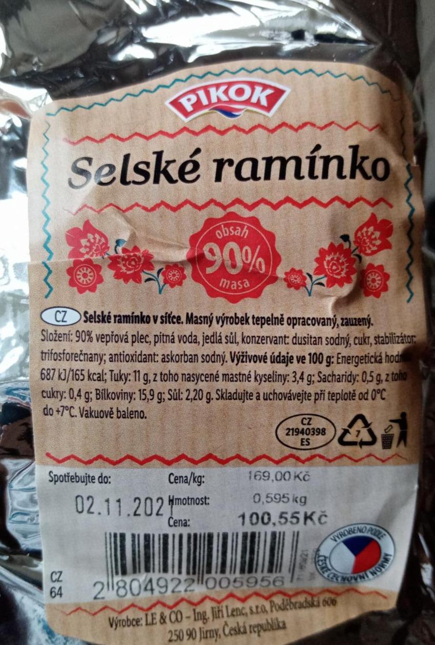 Fotografie - Selské ramínko 90% masa Pikok