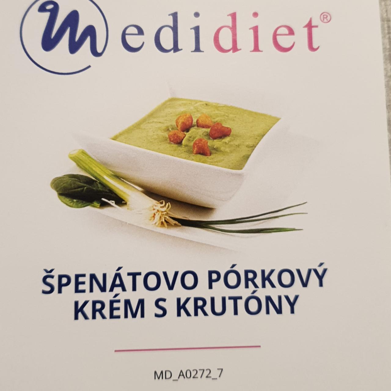 Fotografie - Špenátovo pórkový krém s krutóny Medidiet