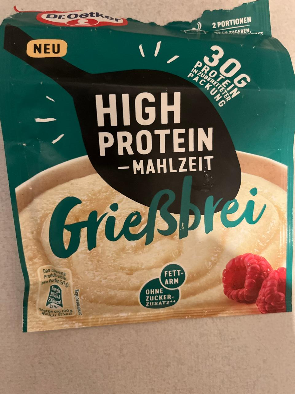 Fotografie - High Protein-Mahlzeit Grießbrei Dr. Oetker