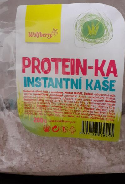 Fotografie - Protein-ka instantní rýžová kaše s proteinem a příchutí nugát - Wolfberry