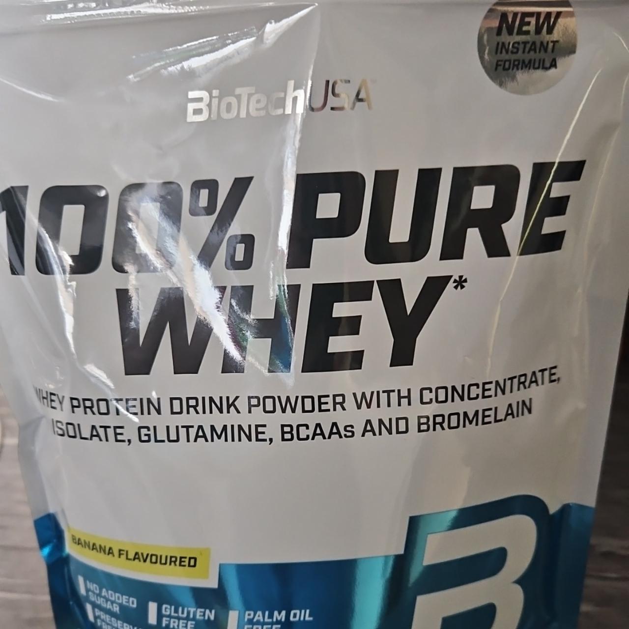 Fotografie - 100% Pure Whey banana flavoured BioTechUSA