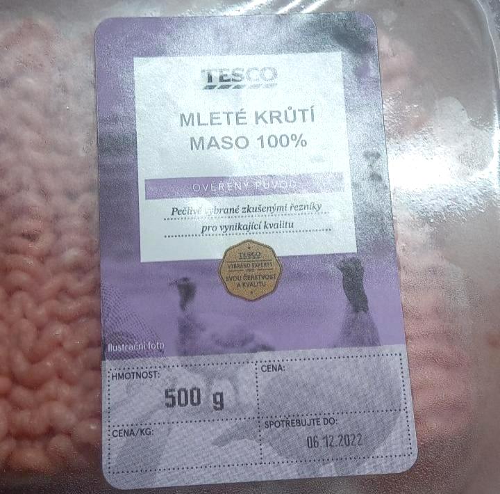 Fotografie - Krůtí mleté maso 100% Tesco