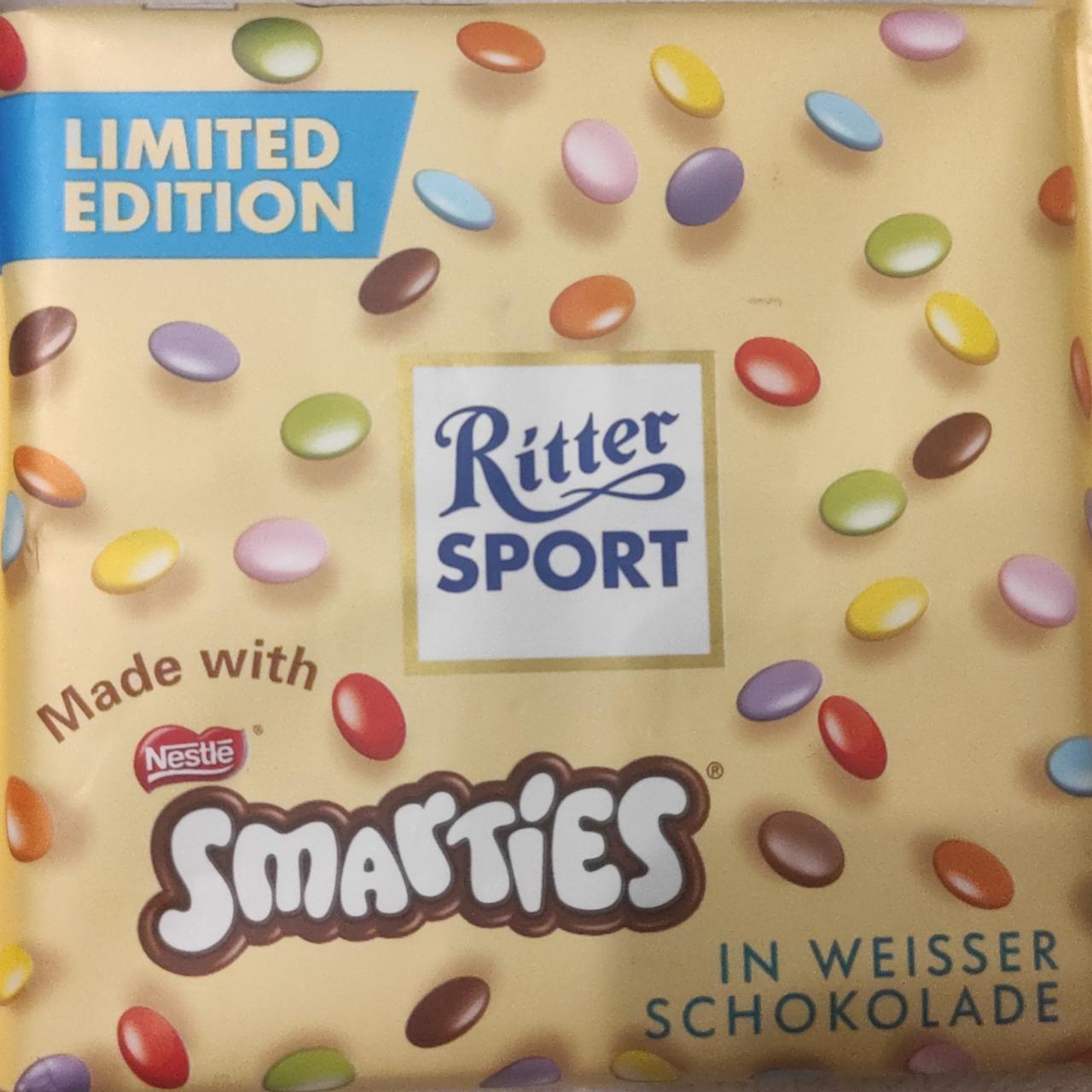 Fotografie - Smarties in weisser schokolade Ritter Sport