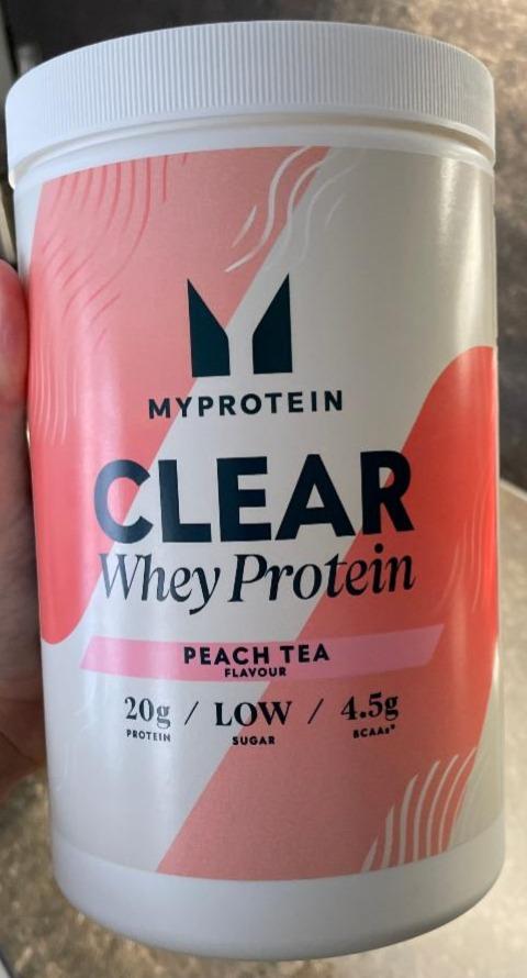 Fotografie - Clear whey protein peach tea flavour Myprotein