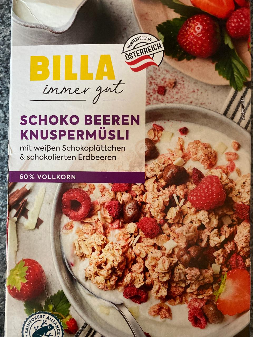 Fotografie - Schoko beeren knuspermüsli Billa inner gut