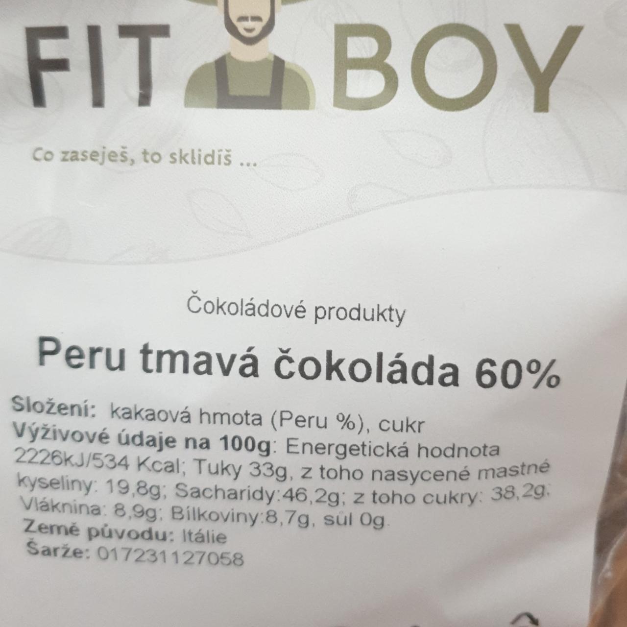 Fotografie - Per tmavá čokoláda 60 % Fit boy