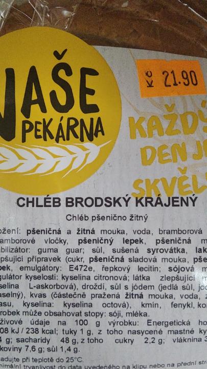 Fotografie - Chléb Brodský krájený Naše pekárna