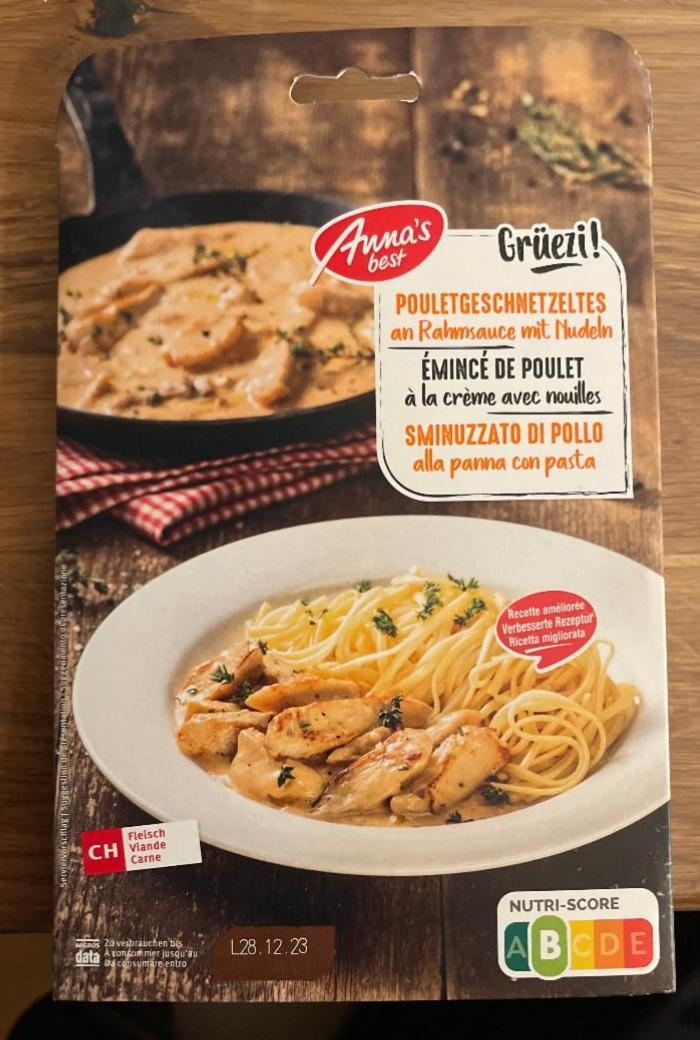 Fotografie - Pouletgeschnetzeltes an Rahmsauce mit Nudeln Anna's best