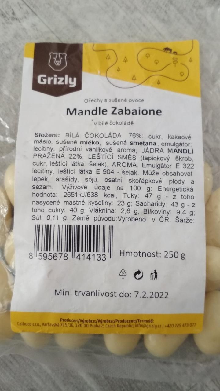 Fotografie - Mandle Zabaione Grizly