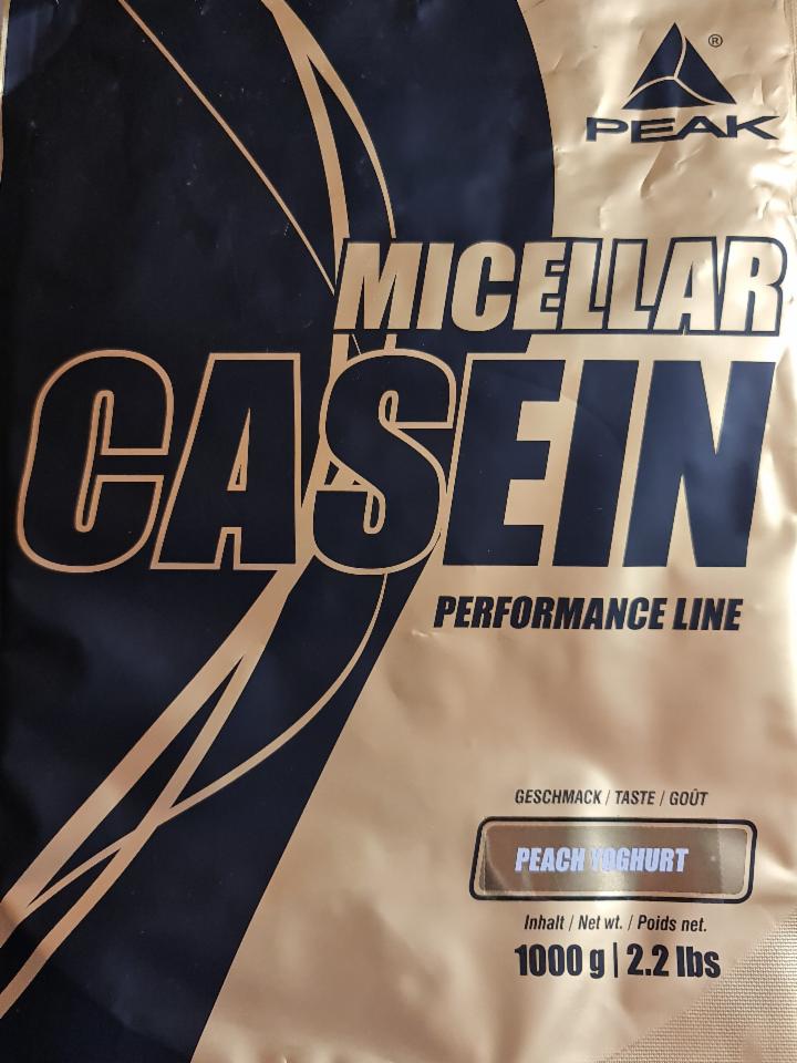 Fotografie - Micellar Casein Peach yoghurt Peak Performance