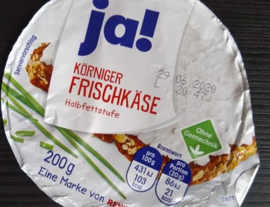 Fotografie - Körniger Frischkäse Halbfettstufe Ja!