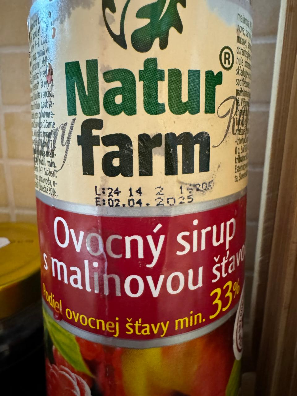 Fotografie - Natur Farm sirup ovocný s malinovou šťavou