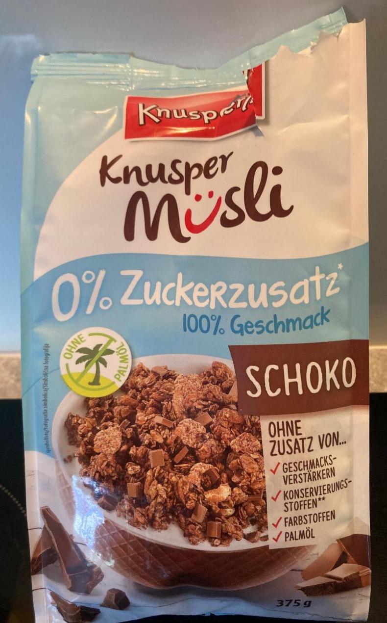 Fotografie - Knusper müsli schoko 0% zuckerzusatz Knusperli