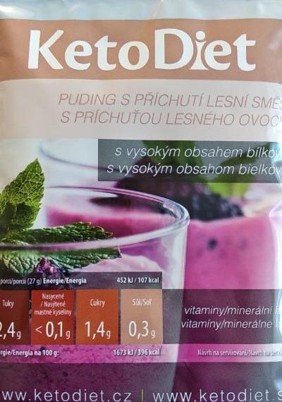 Fotografie - puding s příchutí lesní směsi KetoDiet