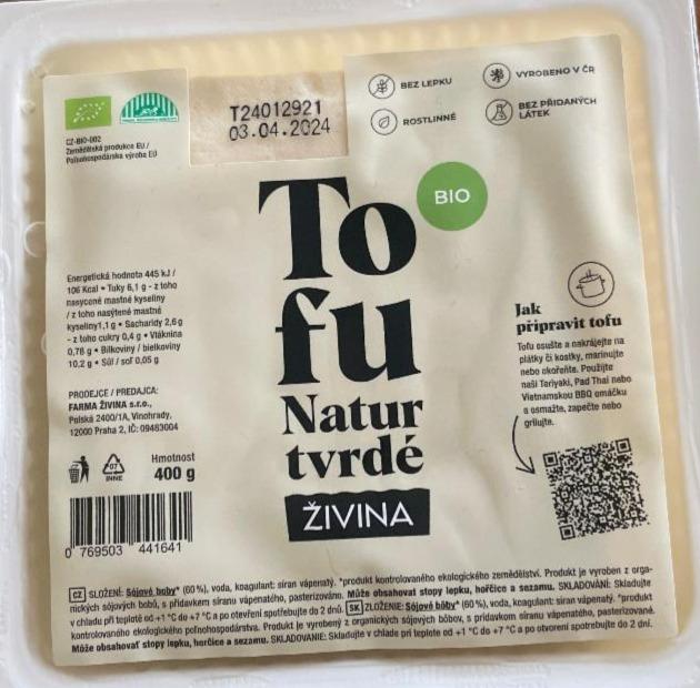 Fotografie - Tofu Natur tvrdé Živina