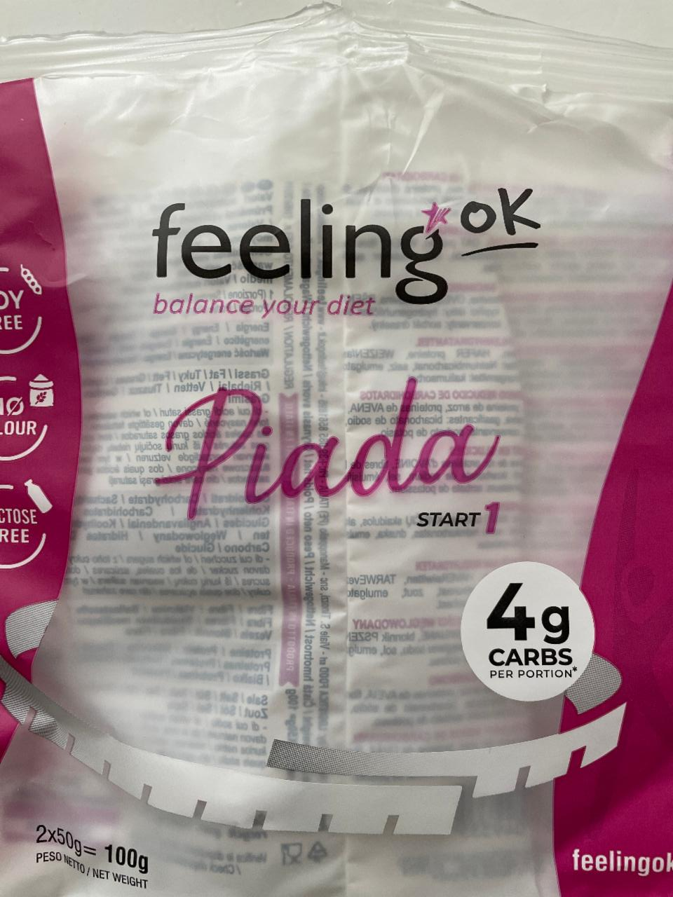 Fotografie - Profidiet Proteinová placka Piada Feeling OK