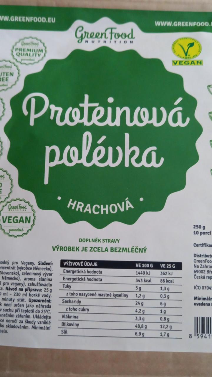 Fotografie - Proteinová polévka hrachová GreenFood