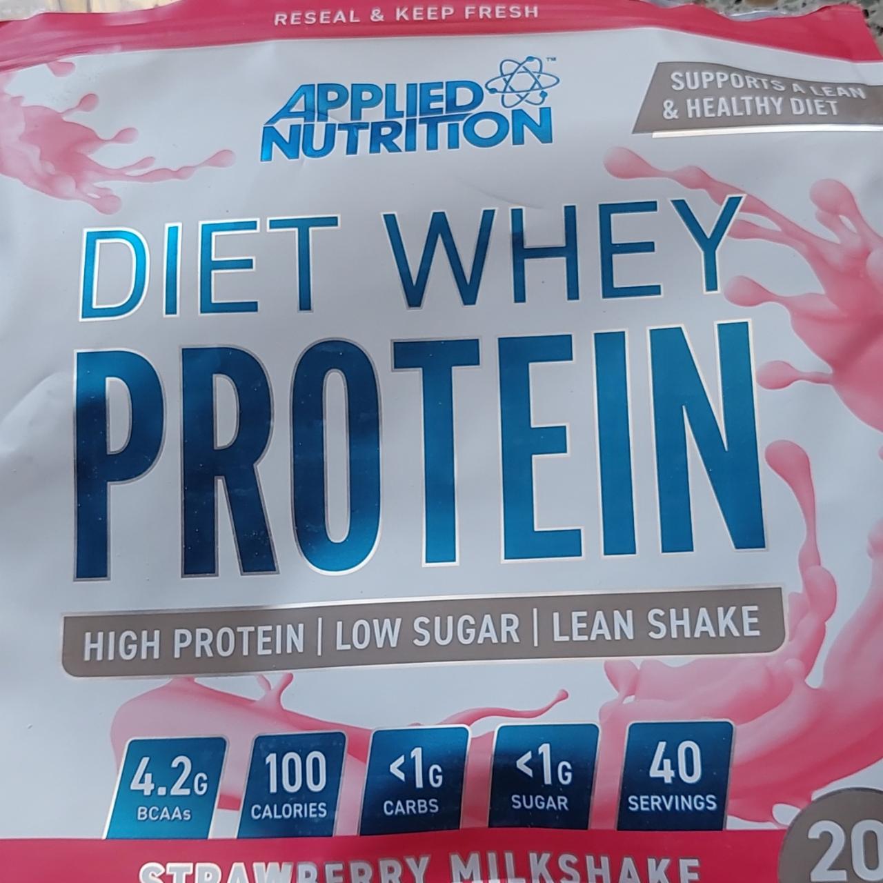 Fotografie - Diet Whey Protein Strawberry milkshake Applied Nutrition