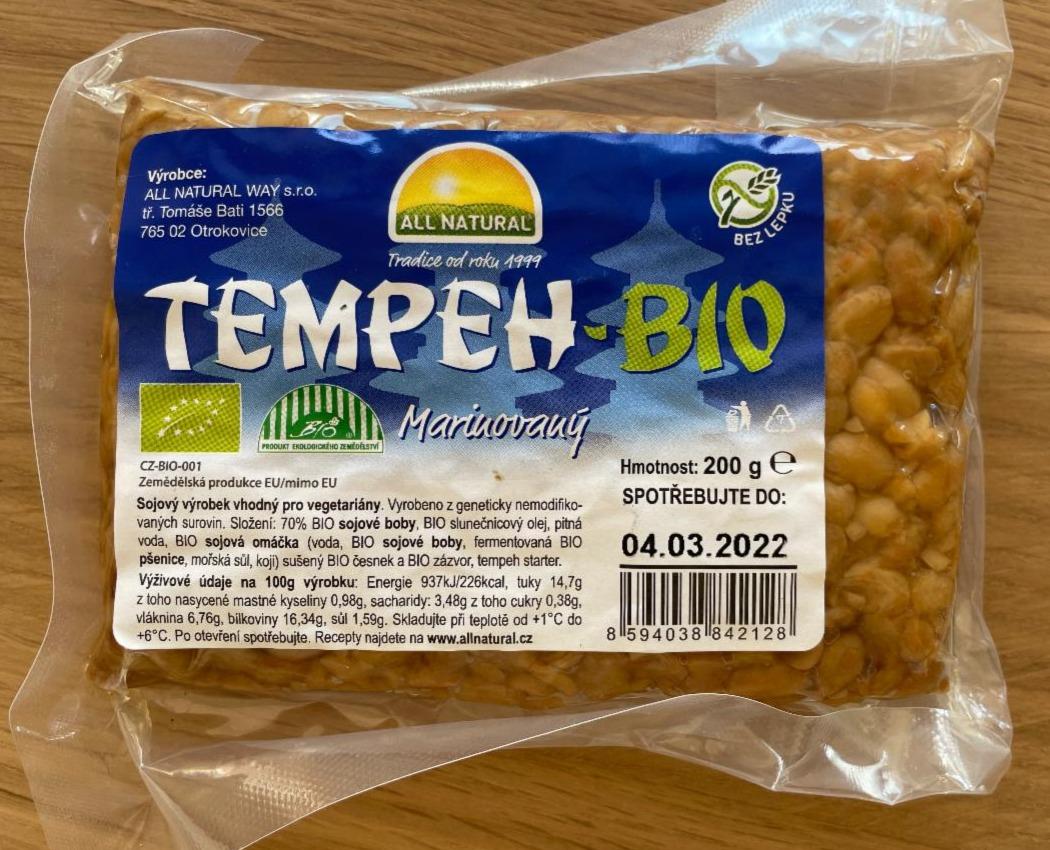 Fotografie - Bio Tempeh marinovaný All Natural