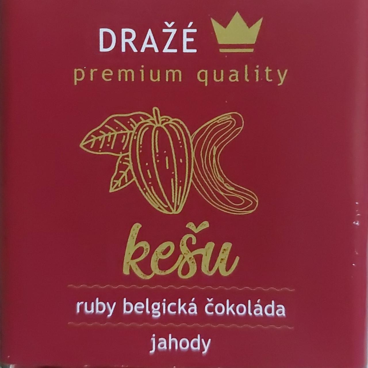 Fotografie - dražé zero kešu ruby belgická čokoláda jahody FitMar