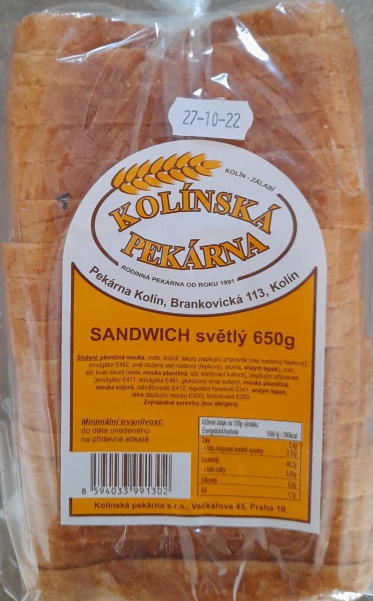 Fotografie - Sandwich světlý Kolínská pekárna