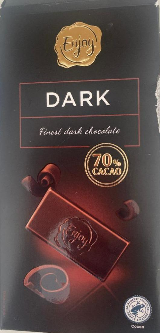 Fotografie - Dark Finest chocolate 70% cacao Enjoy